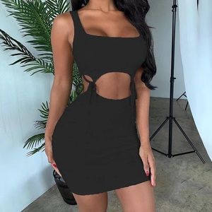 Black tie up dress two separate pieces